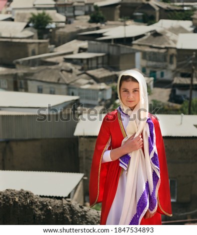 Lezgi girl, Republic of Dagestan, village of Akhty Royalty-Free Stock Photo #1847534893