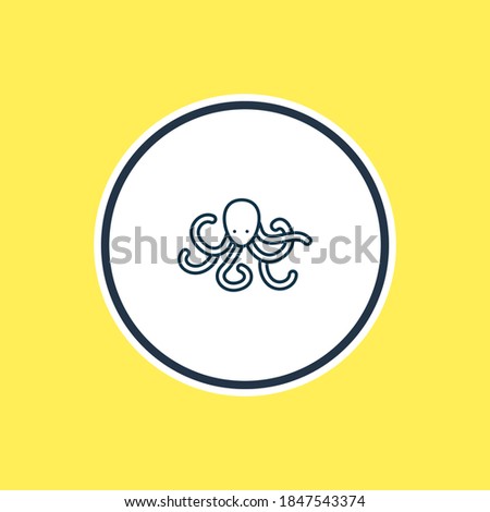illustration of octopus icon line. Beautiful zoo element also can be used as tentacle icon element.