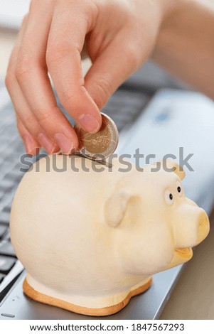 Piggy Moneybox on the table