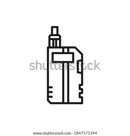 Vape, vaporizer, electric cigarette line icon isolated on white background. Vector illustration