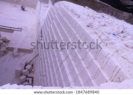 limestone hill as a brick quarry for building materials