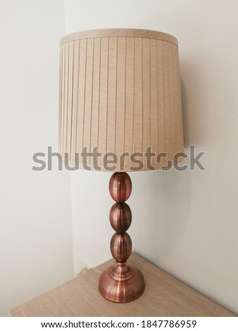 Table lamp,table lamp by the classic style bedding,interior,Vintage effect style picture. Minimal concept. colorful.