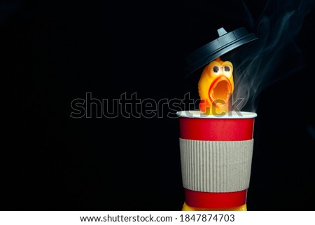 image of cup chicken dark background 