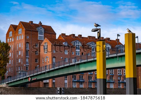 The Teerhof Bridge in Bremen connects Teerhof and Schlachte