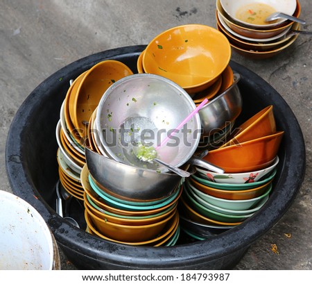 dirty and empty dishes