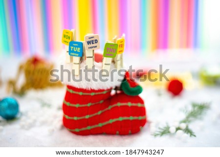 Santa Claus socks and a paper clip