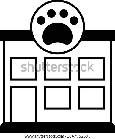 Animal Health Care Hospital Clinic Concept Vector Glyph Icon Design, Animal foster care and Shelter Symbol on White Background