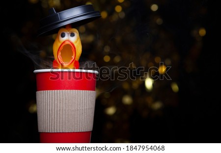 image of cup chicken dark background 