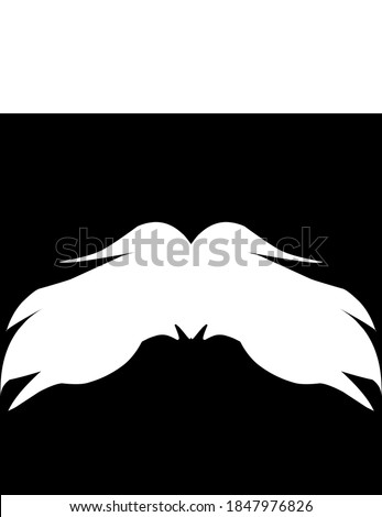 a black and white vector illustration of a mustache icon.