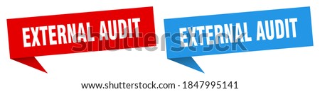 external audit banner sign. external audit speech bubble label set