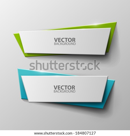Origami vector banners set 