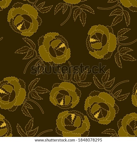 Creative seamless pattern with flowers in ethnic style. Floral decoration. Traditional paisley pattern. Textile design texture.Tribal ethnic vintage seamless pattern. Asian art.	