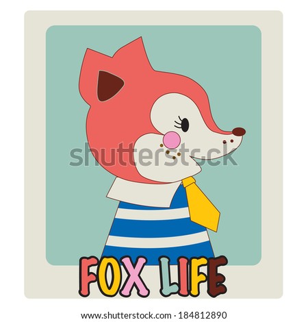 Fox animal vector design colorful 