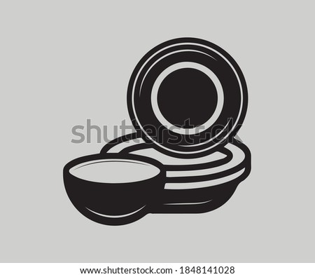 dinner set plate icon design. Symbol of cooking utensils. dinner set plate vector illustration symbol icon clipart on white isolated background.
