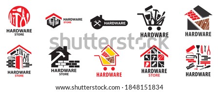 Vector logo of a building materials store Royalty-Free Stock Photo #1848151834