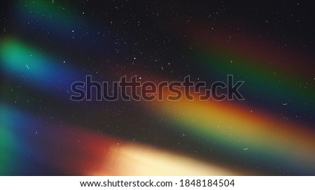 Dusted Holographic Abstract Multicolored Backgound Photo Overlay, Screen Mode for Vintage Retro Looking, Rainbow Light Leaks Prism Colors, Trend Design Creative Defocused Effect, Blurred Glow Vintage  Royalty-Free Stock Photo #1848184504