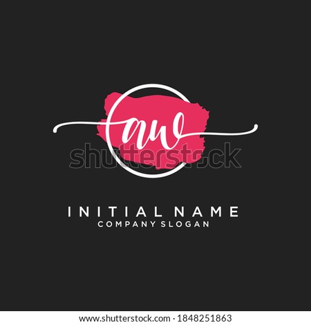 Initial AW beauty monogram and elegant logo design, handwriting logo of initial signature, wedding, fashion, floral and botanical with creative template.