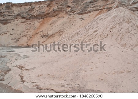 sand mountain close-up. photo taken at a sand quarry