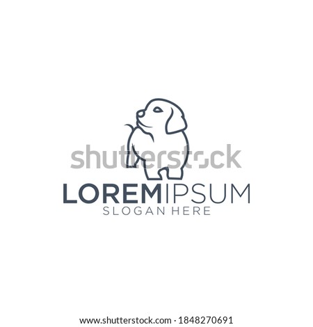 Dog logo abstract vector design