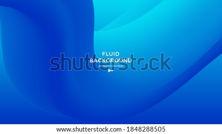 Blue Abstract fluid wave. Modern poster with gradient 3d flow shape. Innovation background design for cover, landing page. Royalty-Free Stock Photo #1848288505