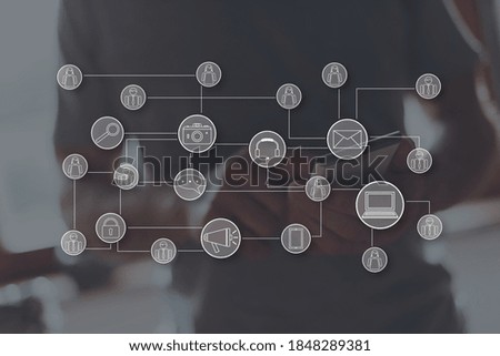 Social media network concept illustrated by a picture on background