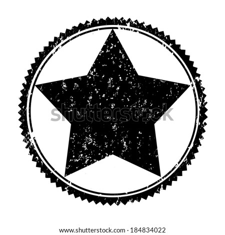 Grunge rubber empty black star stamp , vector illustration