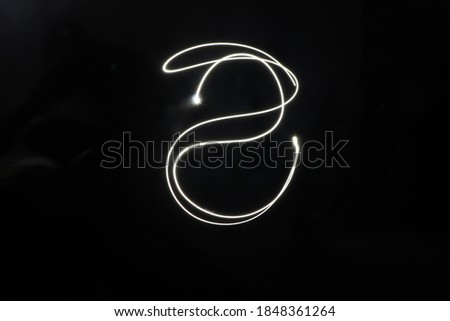 Light effect mirror letters in line