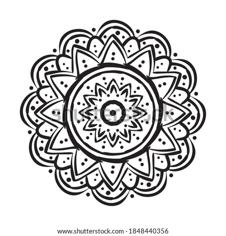 mandala floral ethnicity monochrome isolated icon vector illustration design