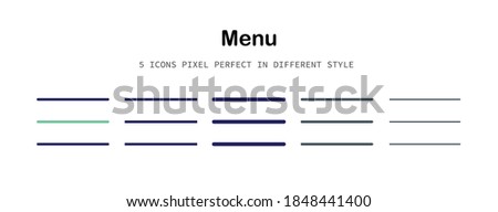Menu pixel-perfect icon for design work such as website, application, infographic, book, magazine, presentation, poster, screen printing.