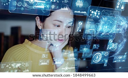 Business and technology concept. Communication network. GUI (Graphical User Interface). Royalty-Free Stock Photo #1848499663