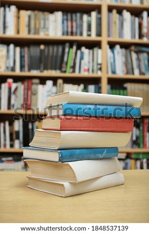 Books on the library table