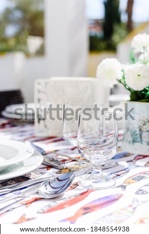 Table set for a lunch party or wedding reception