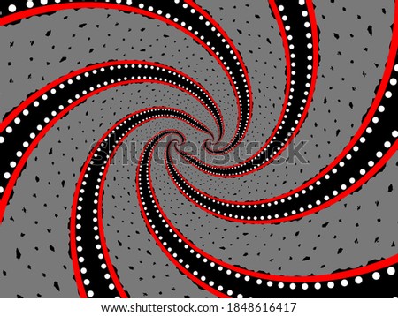 A hand drawing pattern made of red white black and grey