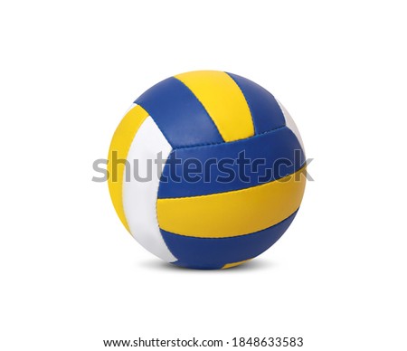 white-blue-yellow volleyball isolated on white background 