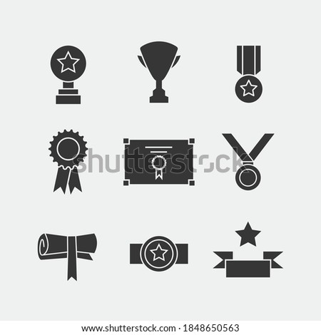 success achievements vector icon set awards winning