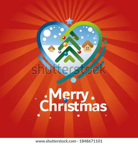 Merry Christmas greeting card, poster or banner design concept