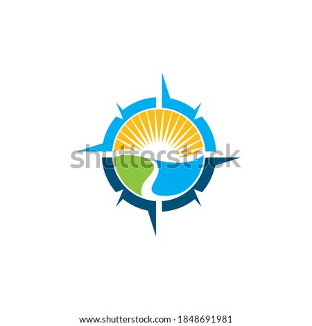 sun river compass  icon vector illustration design