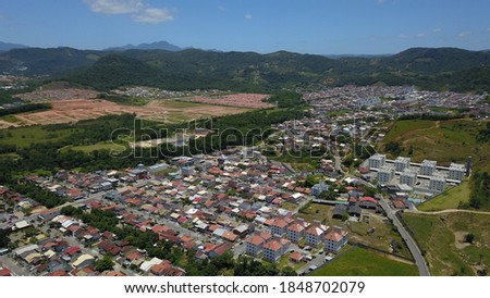 Aerial view of real estate development, subdivision in Palhoça, Santa Catarina Brazil