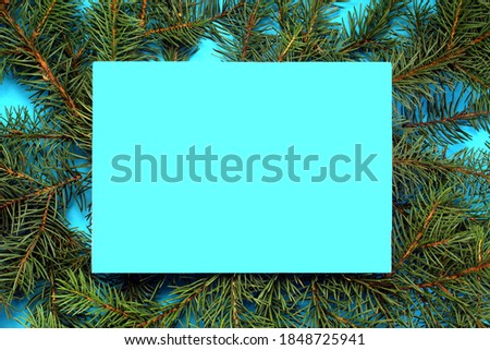 background, fir branches with place for text