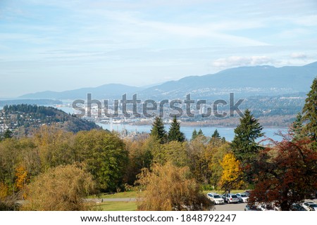 A picture of the autumn landscape in a mountain park.   