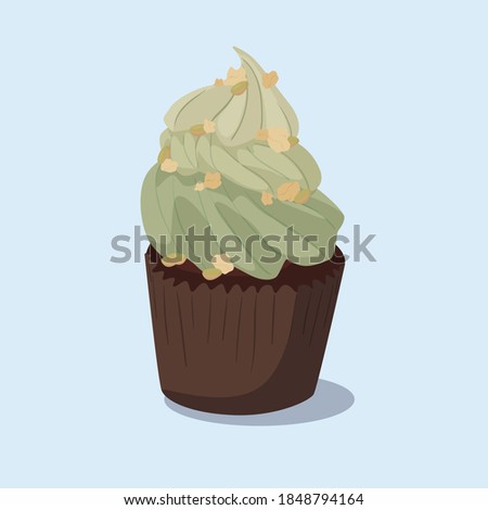 Illustration of a cupcake with a filling. Cupcakes illustration eps10. Birthday sweets. A festive treat. Mafins.