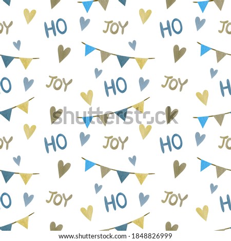 Watercolor seamless pattern Background for New Year, Merry Christmas.