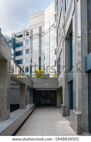 
business office buildings with nature blue sky gray constructions industry