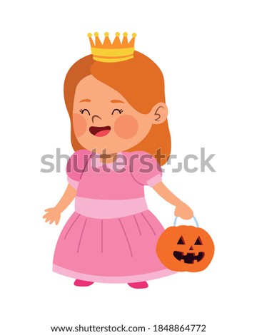cute little girl dressed as a princess character vector illustration design
