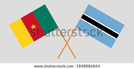 Crossed flags of Botswana and Cameroon