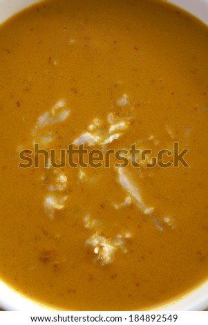 background from yellow curry and crab in studio light