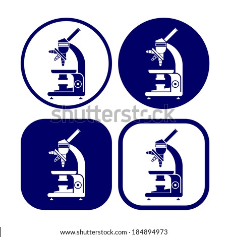 microscope icon set  vector  illustration