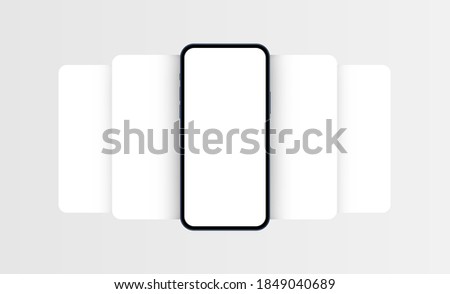 Smartphone frame mockup with blank app screens. Mobile app design concept for showcasing screenshots. Vector illustration