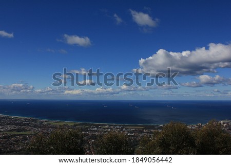 view on landscape and wollongong, Mount keira Lookout, Australia, Down under