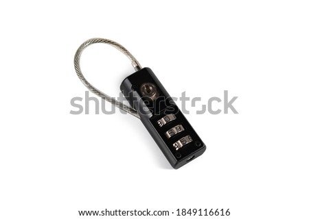 Combination, passcode hanging lock glyph icon. Luggage, baggage safety and protection item. Suitcase, briefcase number padlock, locker , isolated on white background with clipping path Royalty-Free Stock Photo #1849116616